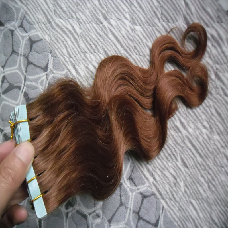 Wholesale- #4 Dark Brown Brazilian 8a Tape in Extensions 100g 40pcs Body Wave Tape in PU Skin wefts Big wave hair extension Invisible
Wholesale- #4 Dark Brown Brazilian 8a Tape in Extensions 100g 40pcs Body Wave Tape in PU Skin wefts Big wave hair extension Invisible