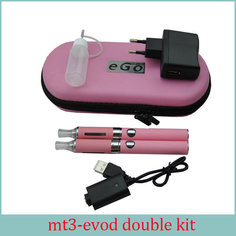 E Cigarette MT3 EVOD Double Starter Kit 2.4ML Vaporizer 650mah 900mah 1100mah EVOD Battery Detachable Coil Ecigs DHL Free
E Cigarette MT3 EVOD Double Starter Kit 2.4ML Vaporizer 650mah 900mah 1100mah EVOD Battery Detachable Coil Ecigs DHL Free