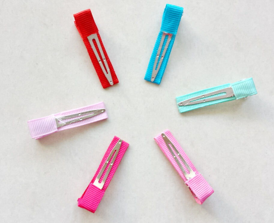 Alligator Hair Clip Grossgrain Ribbon Lined cover Single Pronged Clips girls Hair bow flower headwear Accessories 20pcs FJ3206