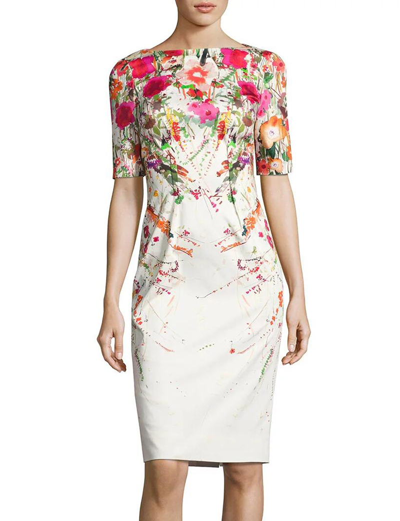 Floral Flower Print Women Sheath Dress Round Neck Half Sleeve Casual Desses 09K571, As pictures
Floral Flower Print Women Sheath Dress Round Neck Half Sleeve Casual Desses 09K571, As pictures