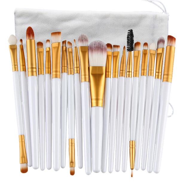 20 pcs Brushes Professional Cosmetic set With nature Contour Powder Cosmetics Brush Makeup