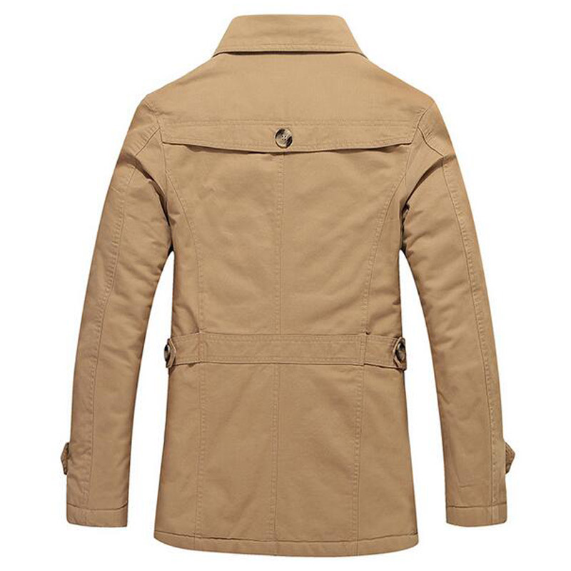 Wholesale- HEE GRand Men Thick Blends Fashion Style Stand Collar Single Breasted Windproof Warm Winter Coat Plus Size M-5XL MWF310