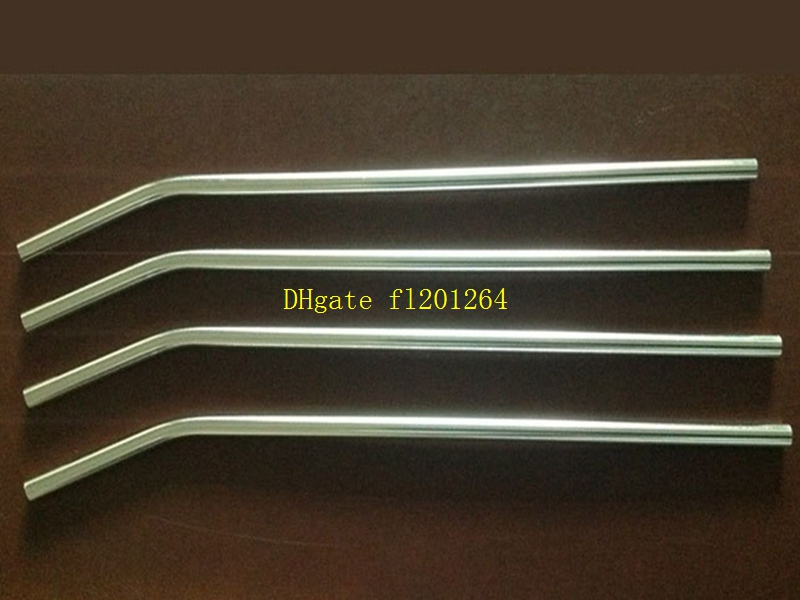 100pcs/lot DHL Fedex Free Shipping 6mm 8" Eco Friendly Stainless Steel Drinking Straws Bend & straight Smoothies Reusable Straw - view 5
