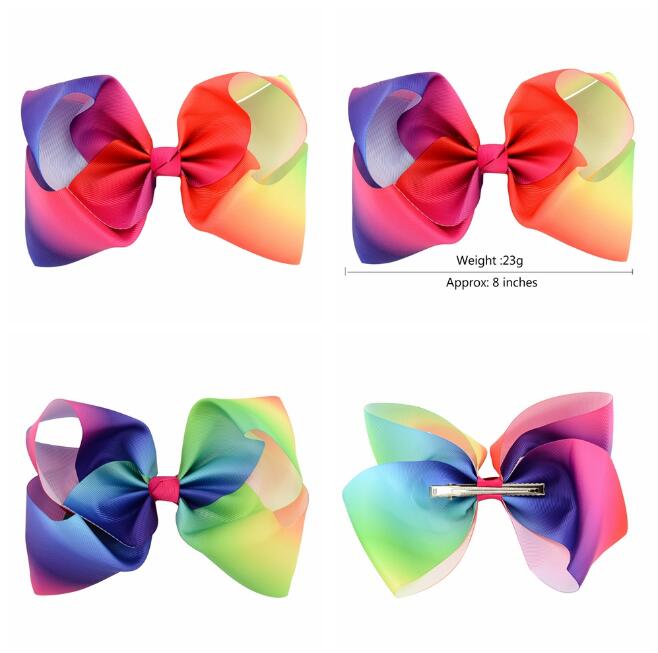 8 Inch Large Rainbow Grosgrain Ribbon Bow With Clip Kids Hair Clip Boutique Hair Accessories Turban, Multi-color
8 Inch Large Rainbow Grosgrain Ribbon Bow With Clip Kids Hair Clip Boutique Hair Accessories Turban, Multi-color