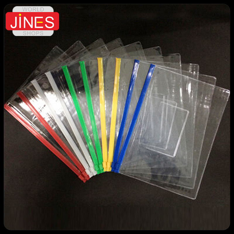 New 20pcs File Bag Stationery Clear Plastic Bag Translucent Folder A4/A5/A6 Size Document Bag File Folder School Office Supply Free Shipping