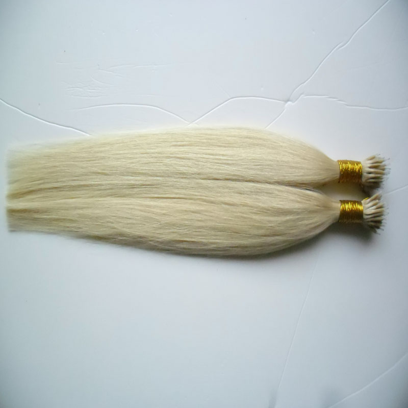 #613 Bleach Blonde Brazilian Micro Nano Loop Ring Human Hair Extensions 100g 1g/s Straight micro bead hair extensions Blonde Brazilian Hair