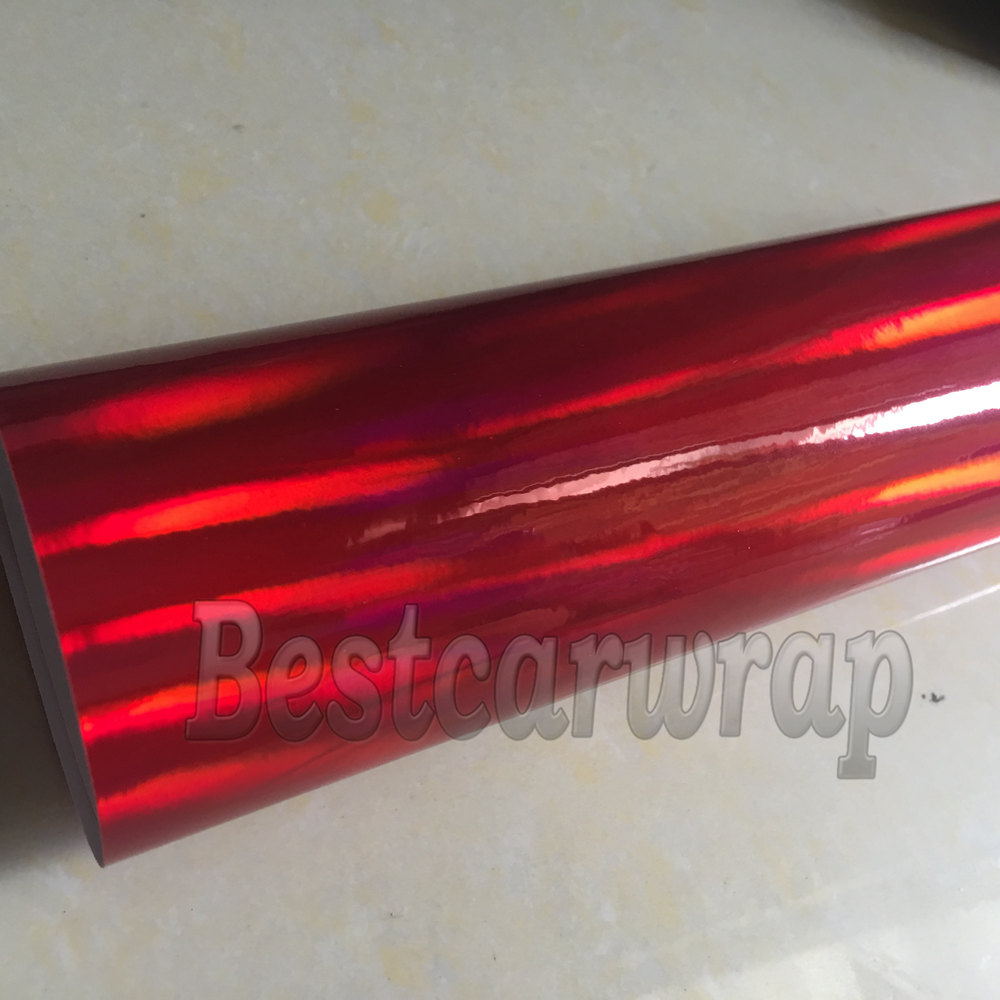Various Color Chrome Holographic Vinyl Film For car wrapping with Air bubble Free Rainbow Chameleon Chrome Wrap LASER Foil 1.52x20m/ 5x67ft