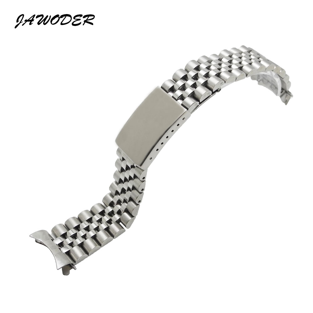 JAWODER Watchband Men Women13 17 20mm Pure Solid Stainless Steel Polishing+Brushed Watch Band Strap Deployment Buckle Bracelets for watch от DHgate WW