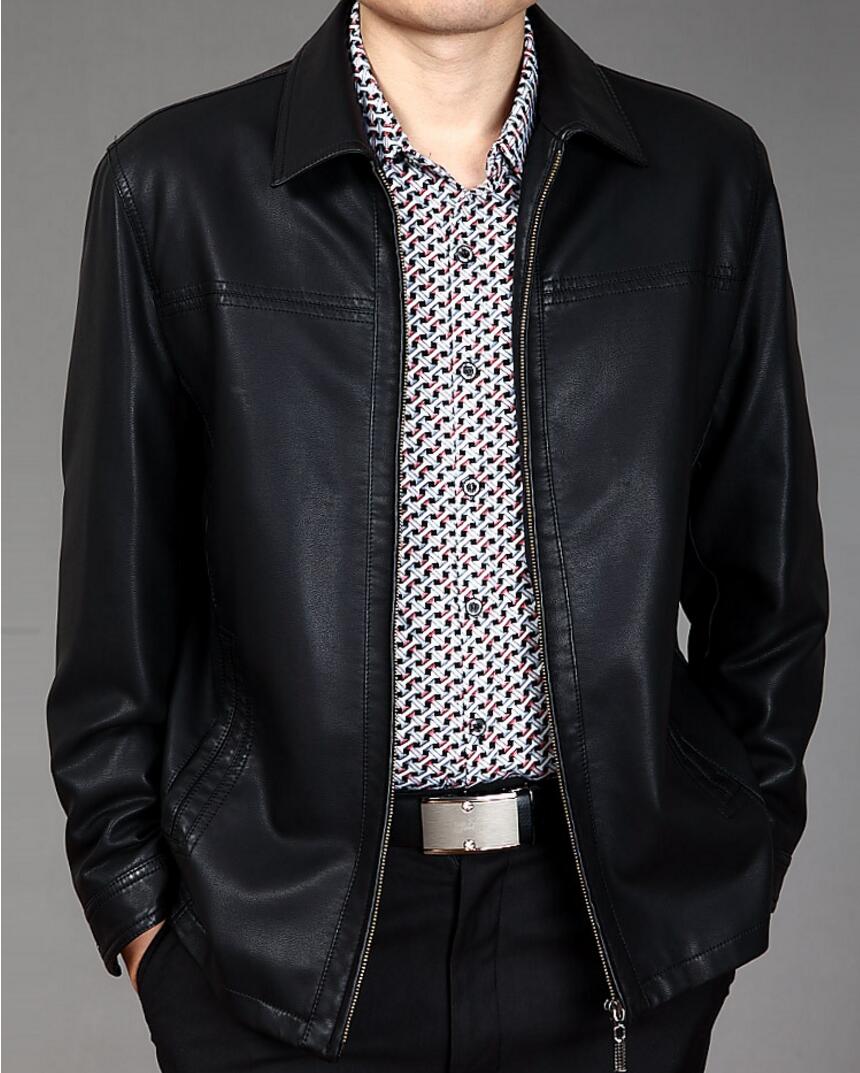 Spring and Autumn men's leather jacket dad casual lapel coat large size, Black
Spring and Autumn men's leather jacket dad casual lapel coat large size, Black