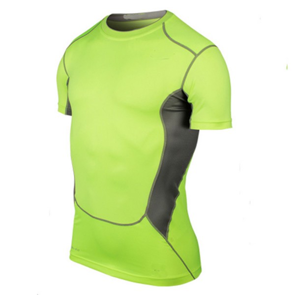 Wholesale- Men's Compression Tight Shirts Base Layer Fitness Workout Tops S-XXL