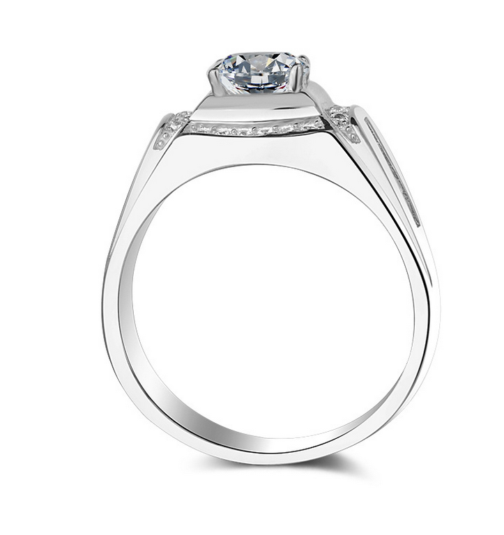 Size 8/9/10/11/12/13 Luxury Jewelry 925 Sterling Silver Round Cut White Topaz Zirconia CZ Diamond Gemstones Boss Wedding Pave Band Ring Gift