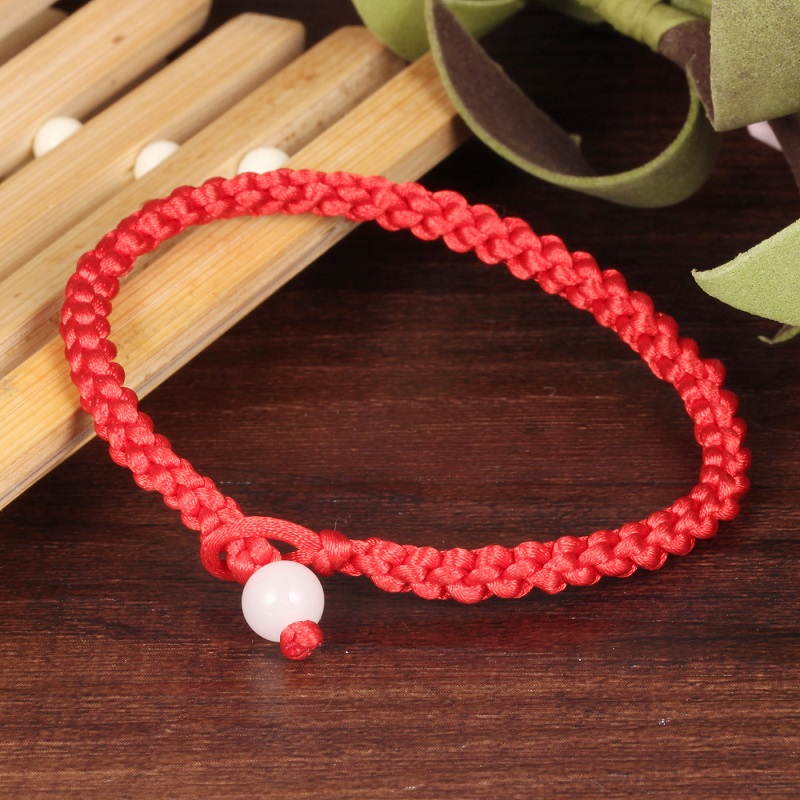 Wholesale-New Arrival Fashion Unisex Jewelry Simple Style Classic Lucky Red String Braided Rope Men Women Hand Strap Charm Bracelet MHS001
