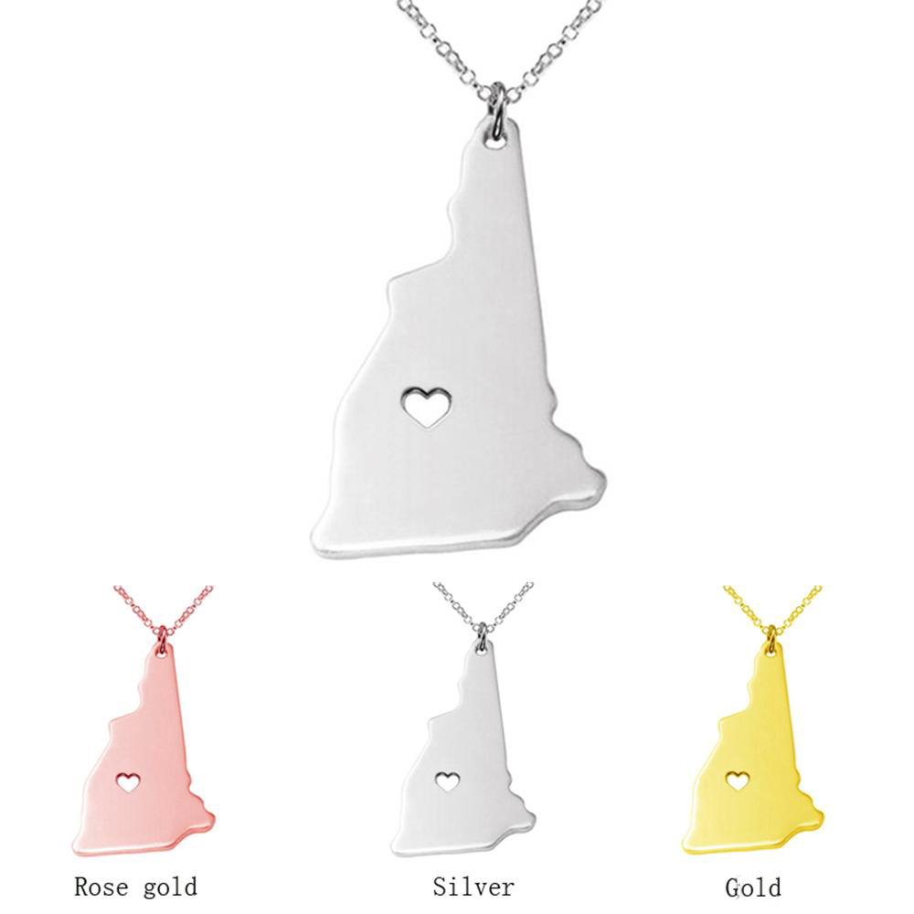 New Mexico State &New Hampshire State map Necklace 18K Rose Gold Necklace, state map Custom Heart Necklaces With 100% Handmade
New Mexico State &New Hampshire State map Necklace 18K Rose Gold Necklace, state map Custom Heart Necklaces With 100% Handmade