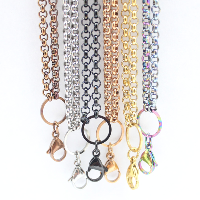 Panpan Jewelry! 24 inch 4.0mm width rolo chain necklace 316l stainless steel floating locket chain, Silver 
Panpan Jewelry! 24 inch 4.0mm width rolo chain necklace 316l stainless steel floating locket chain, Silver