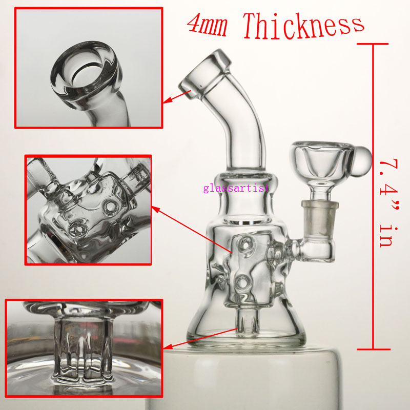7.4"in Hollow out glass bong 4mm thickness good function ,14.5mm female joint oil rigs have 14.5mm bowl.
7.4"in Hollow out glass bong 4mm thickness good function ,14.5mm female joint oil rigs have 14.5mm bowl.