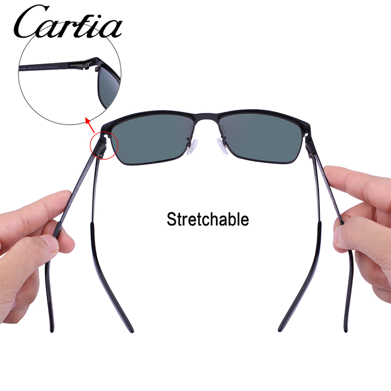 Carfia 5225 polarized sunglasses metal frame resin UV400 glasses sun glasses for men drive with free case 58mm