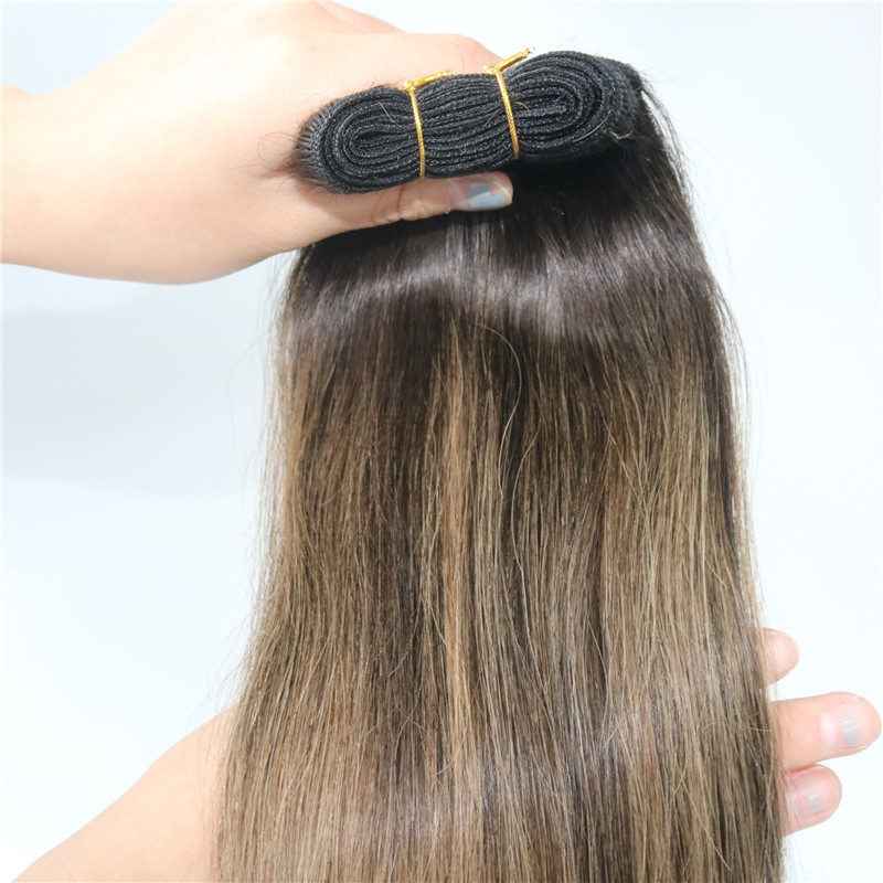 #2 6# Human Hair Extensions Balayage Highlights Dark Brown Human Hair Weave Bundles Brazilian Virgin Hair Thick End 100gram one set
