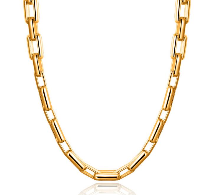 2017 new fashion Domineering Men gold necklace 9mm*20 inches Long box Men's Necklace Mens 18K gold necklace