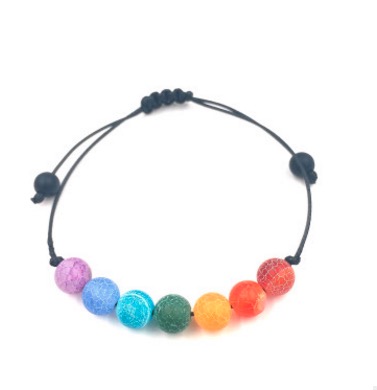 Muti-color Design Mens Bracelets Black Lava 7 Chakra Healing Balance Beads Bracelet For Men Women Chakra Natural Stone Strand Beaded