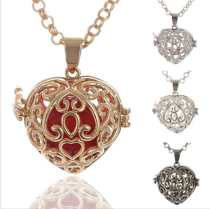16 styles Mexico Pregnancy Bola Lockets Pendant necklace+ 16mm Sound bead ball Hollow Cage Necklaces for Women Pregnany Jewelry