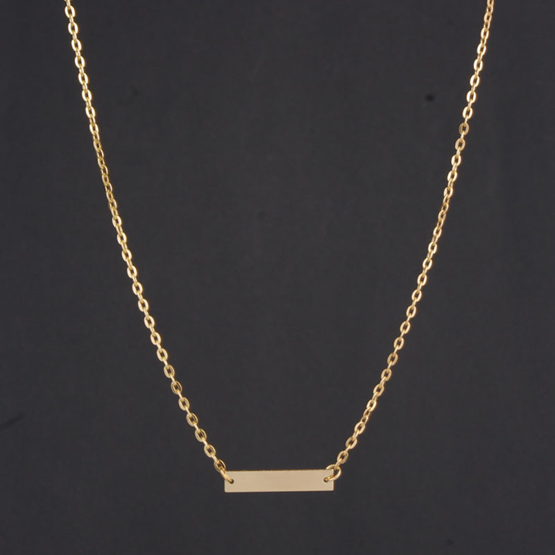 50pcs/lot European Star Brand Simple Elegant Pendant Necklace Gold Plated Alloy Bar Single Paragraph Short Chians Necklace