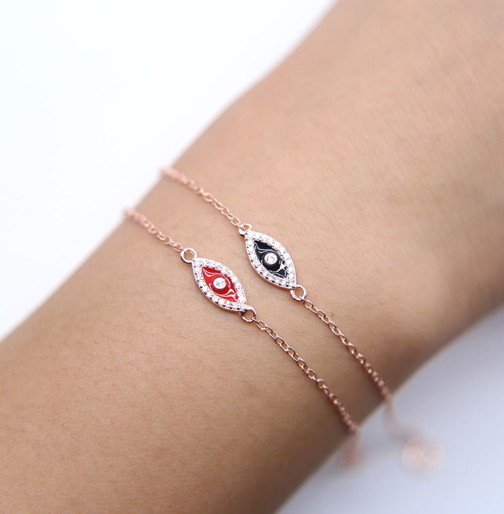 165cm dainty delicate black red enamel micro pave cz cute eye shape evil eye charm connector 925 sterling silver eye bracelet
165cm dainty delicate black red enamel micro pave cz cute eye shape evil eye charm connector 925 sterling silver eye bracelet