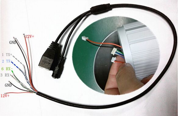 High Quality 2 Color CCTV IP Security Camera Module Circut Board PCB Cable Lines , Network RJ45 DC 12V Power Port Connector