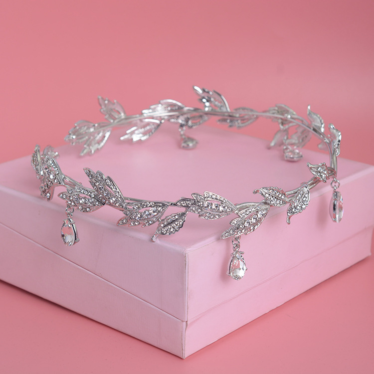 Silver tiara crown with rhinestone bridal hair accessories bridal headpieces crowns headpieces for wedding headdress accessories