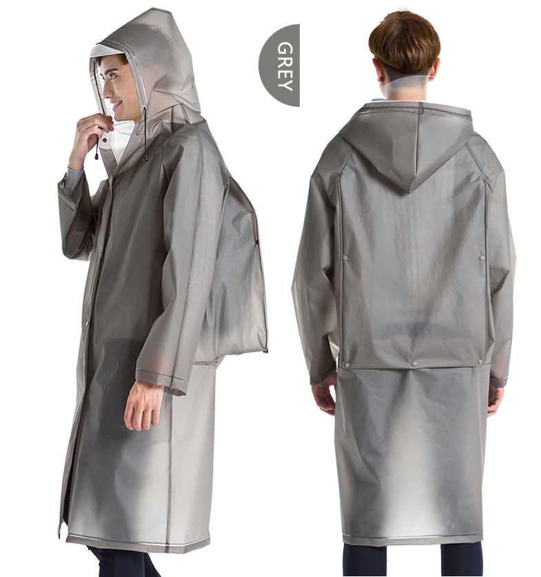 Yuding Long Raincoat EVA Thick Rainwear Universal Poncho Waterproof Hiking Tour Hooded Rain Coat Include Schoolbag Position