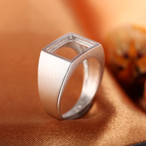 Fine Silver 925 Sterling Silver Engagement Wedding Ring For Women & Men 7x9mm/8x10mm/9x11mm/10x14mm Princess Cabochon Semi Mount Jewelry