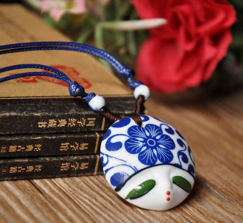Brand new Ceramic jewelry jewelry baby face necklace pure hand original WFN504 (with chain) mix order 20 pieces a lot