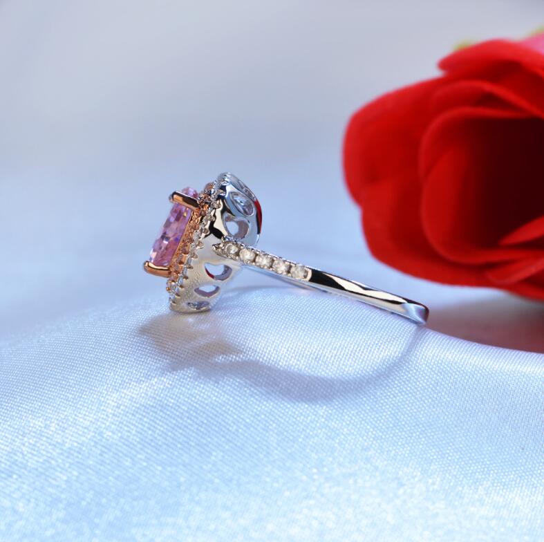 Sterg Sier Pink Sapphire Heart Ring: Handmade Wedding Jewelry Gift 83c4