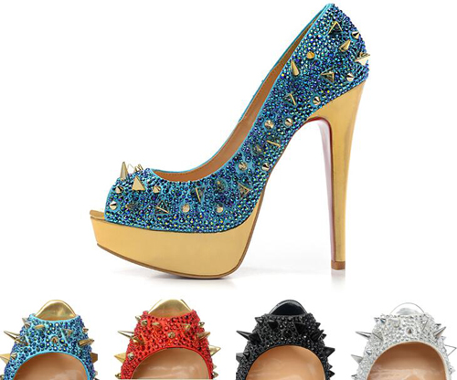 Luxury rhinestone mix Spikes PeepToes platform Sexy Ladies Pumps,140mm Fashion Designer Red Bottom High Heels Shoes for Women Wedding shoes, C3
Luxury rhinestone mix Spikes PeepToes platform Sexy Ladies Pumps,140mm Fashion Designer Red Bottom High Heels Shoes for Women Wedding shoes, C3