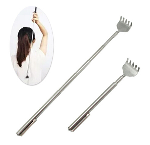 New Stainless Steel  Portable Adjustable Size Pen Clip  Back Scrather Itch Scratch Tool Free Shipping