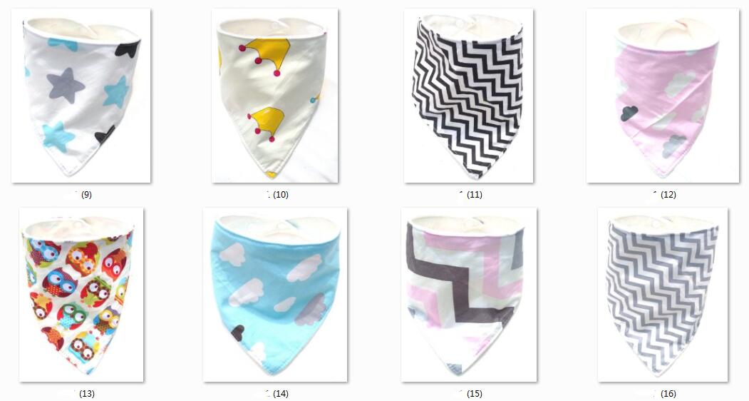 20pcs Baby Triangle Bib burp cloths 100% Cotton Chevron Bandana Bibs Infant Saliva Bavoir Towel Pinafore Apron YE007