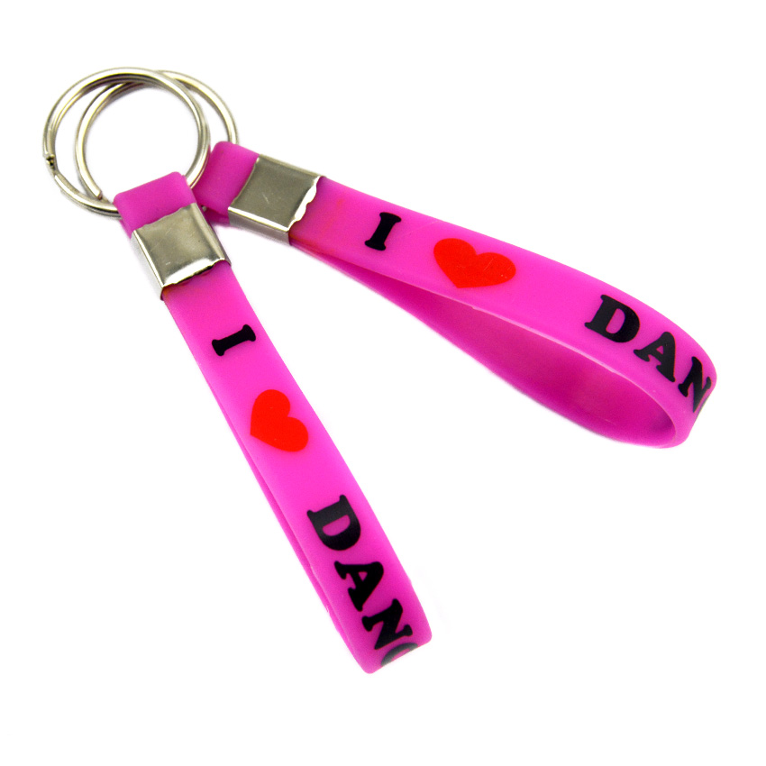 50PCS I Love Dance Silicone Bracelet Key Chain Perfect To Use In Any Benefits Gift for Dancer