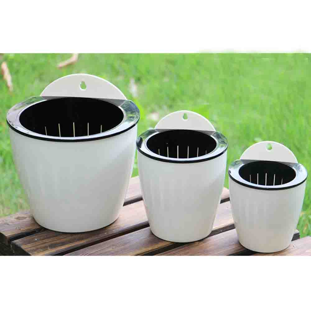 3 Pack Elegant White Plastic Self Watering Wall Planter Hanging Planter White Flower pot For Home Decoration-Medium
3 Pack Elegant White Plastic Self Watering Wall Planter Hanging Planter White Flower pot For Home Decoration-Medium