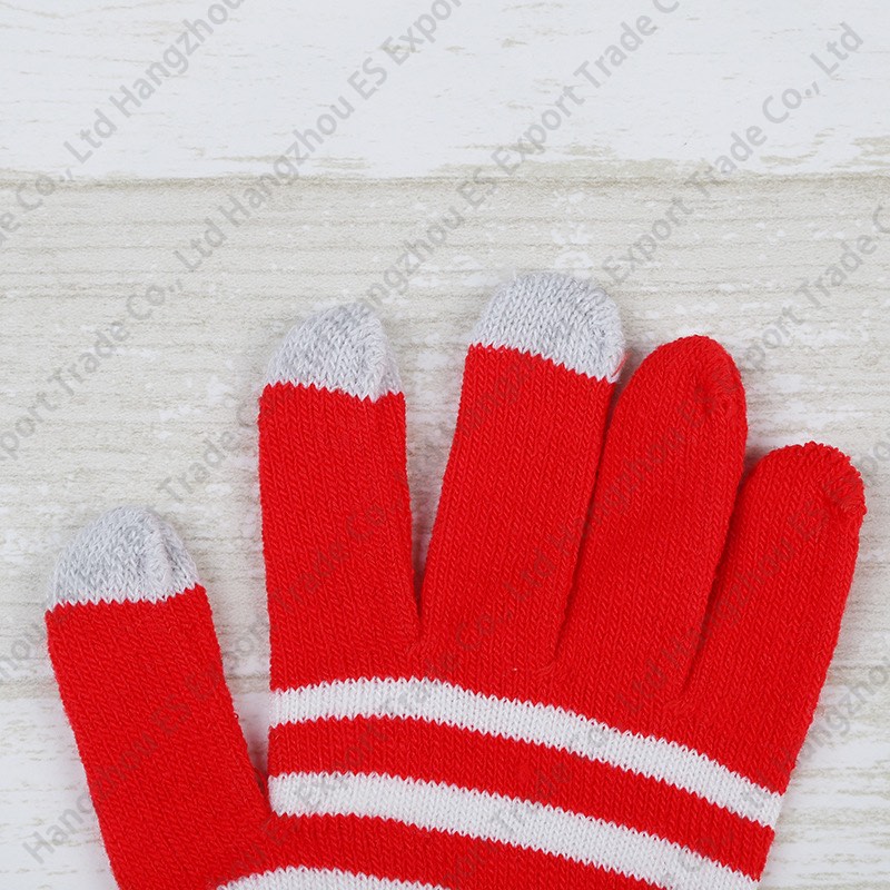 Mix Colors Classic Stripe Winter Warm Touch Screen Gloves For Table And Cellphone Stretchable Pure Color Five Fingers Glove