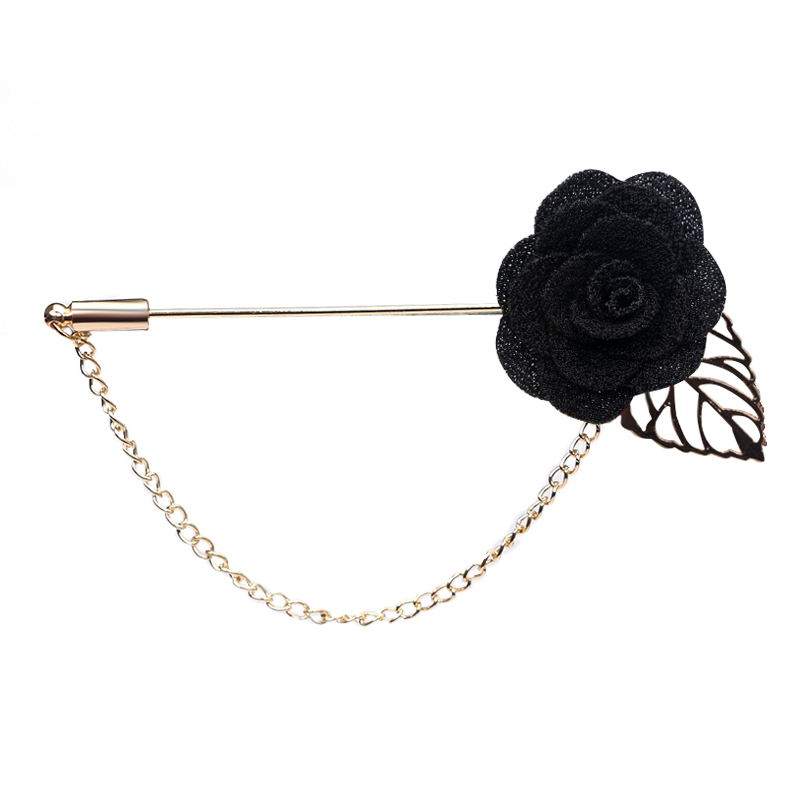 Wholesale- Trendy Handmade Flower Brooch Lapel Pins for Women Men Suit Boutonniere Button Stick Brooches Wedding Party Jewelry 3651
