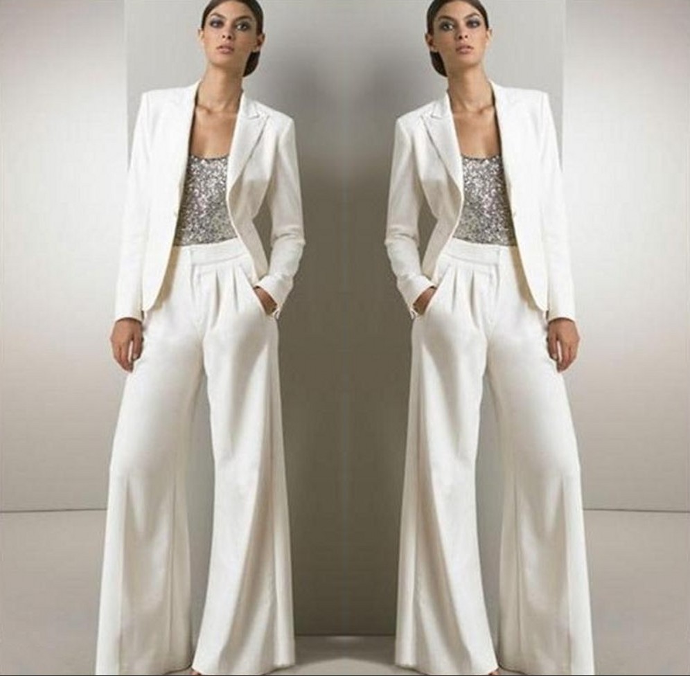 2018 White Three Pieces Mother Of The Bride Pant Suits For Silver Sequined Wedding Guest Dress With Jackets Plus Size
2018 White Three Pieces Mother Of The Bride Pant Suits For Silver Sequined Wedding Guest Dress With Jackets Plus Size