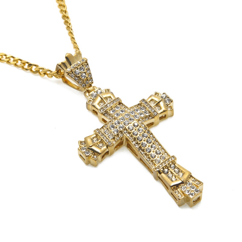 Fashion Mens Hip Hop Big Gold Silver Cross Pendant Necklace Iced Out Full Rhinestone Jewelry 70cm Long Chain Men Necklaces For Gifts
Fashion Mens Hip Hop Big Gold Silver Cross Pendant Necklace Iced Out Full Rhinestone Jewelry 70cm Long Chain Men Necklaces For Gifts