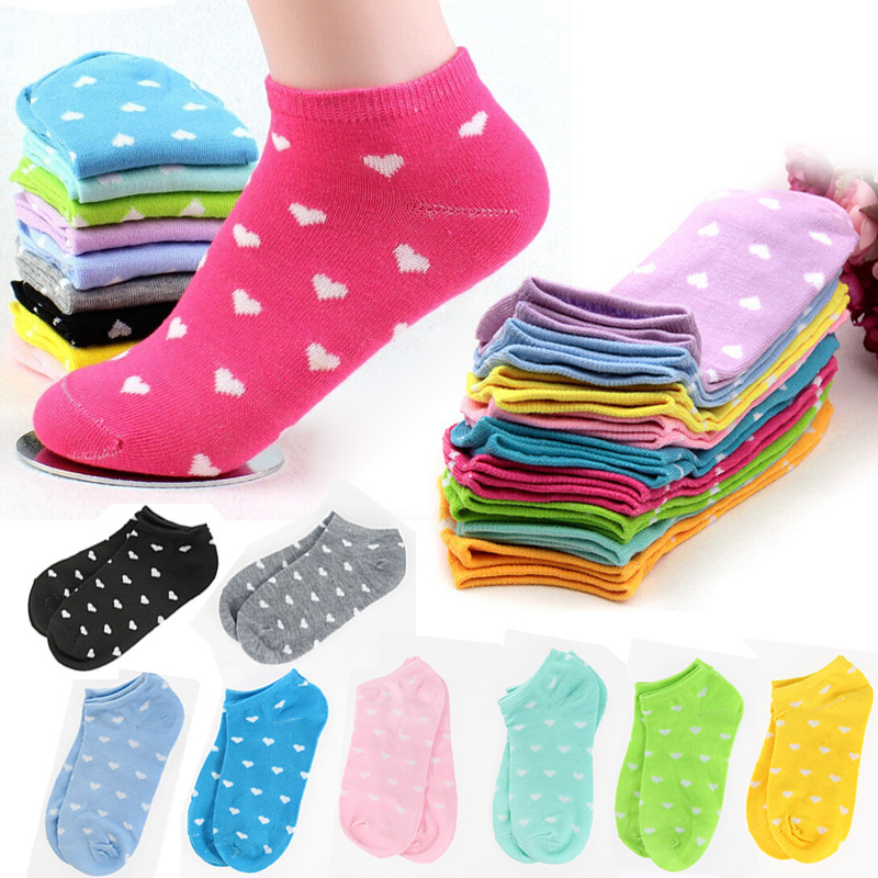 Wholesale- 5 Pair/Lot Women Socks Candy Color Dot Sock Casual Cute Heart Ankle High Low Cut Cotton Socks 10 Colors A1, As pic
Wholesale- 5 Pair/Lot Women Socks Candy Color Dot Sock Casual Cute Heart Ankle High Low Cut Cotton Socks 10 Colors A1, As pic