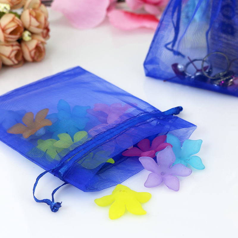 Wholesale-500pcs/lot Royal Blue Organza Bags 20x30cm Large Wedding Jewelry Packaging Pouch Nice Drawstring Gift Bags For