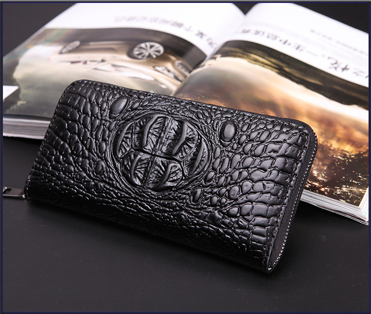 men casual Alligator cow leather wallet fashion long purse male Genuine leather Coin Pocket no298, Black
men casual Alligator cow leather wallet fashion long purse male Genuine leather Coin Pocket no298, Black