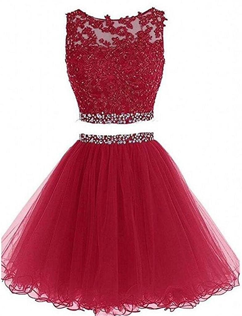 Off the Shoulder Two Piece Short Prom Homecoming Dress Beaded Crystals Appliques Graduation Cocktail Party Gown QC116