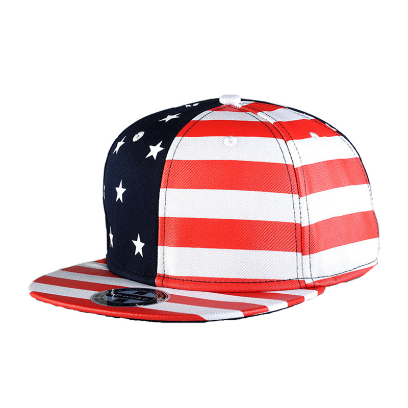 Unisex American Flag Printing Baseball Cap Flat Striped Brim Caps Stars Hip hop Gorras Hat Snapback Hats For Women And Men