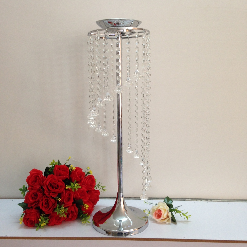 Silver Metal Crystal Table Centerpiece/Table Decoration/wedding Road Lead Candle holder flower vase For Event&Hotel&Party&Home Decoration