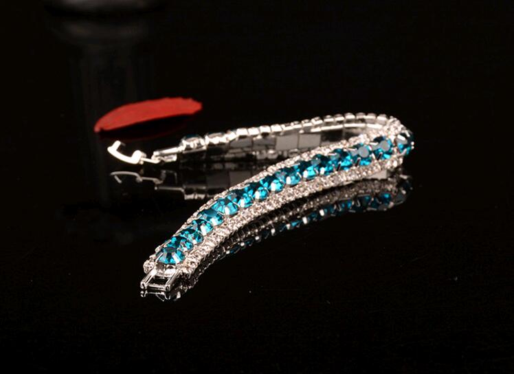Elegant Women's Crystal Rhinestone Tennis Bracelet - Colorful Varieties of High-Quality Jewelry