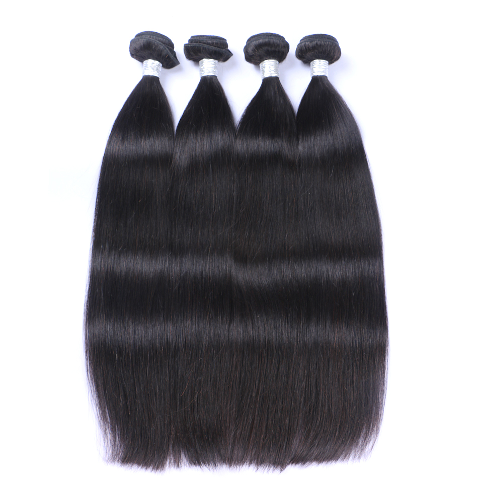 Brazilian Straight Hair Unprocessed Malaysian Human Hair Weave Bundles Malaysian Hair Extensions 3Pcs Lot Natural Black Can Be Dyed