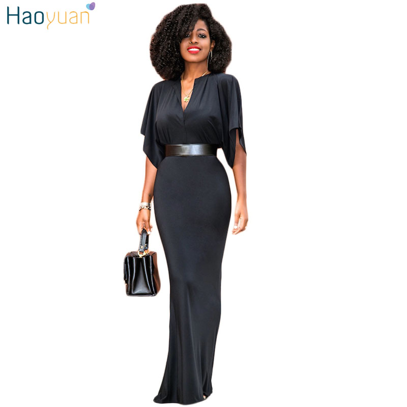 HAOYUAN Maxi Dresses Long Women Fall 2017 Fashion V-Neck VestidosRobe Sexy Slim Office Work Dress Elegant Black Casual Dress q1110, Blue
HAOYUAN Maxi Dresses Long Women Fall 2017 Fashion V-Neck VestidosRobe Sexy Slim Office Work Dress Elegant Black Casual Dress q1110, Blue